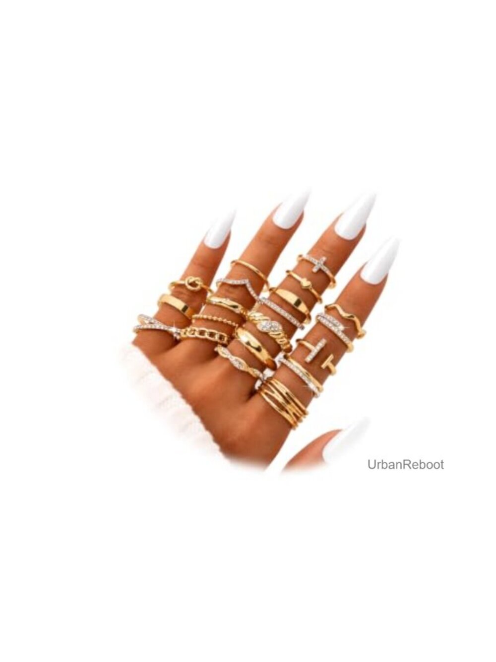 Gold Stackable Rings Set for Women Knuckle Midi Statement